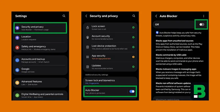 ปิด Auto Blocker บน Android บางรุ่น