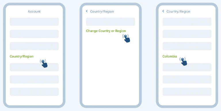 เปลี่ยน Region ใน App Store เป็น Colombia